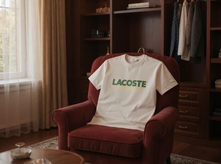 Premium Lacoste Graphic Crew Neck T-Shirt – Off-White/Cream