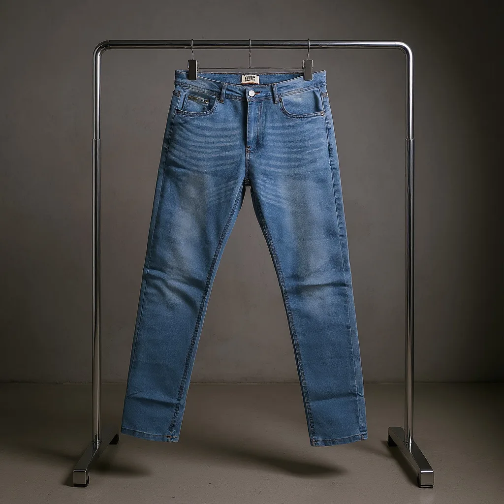 Base2 Men’s Light Blue Denim Jeans – Slim Fit Casual Wear-Ab-1