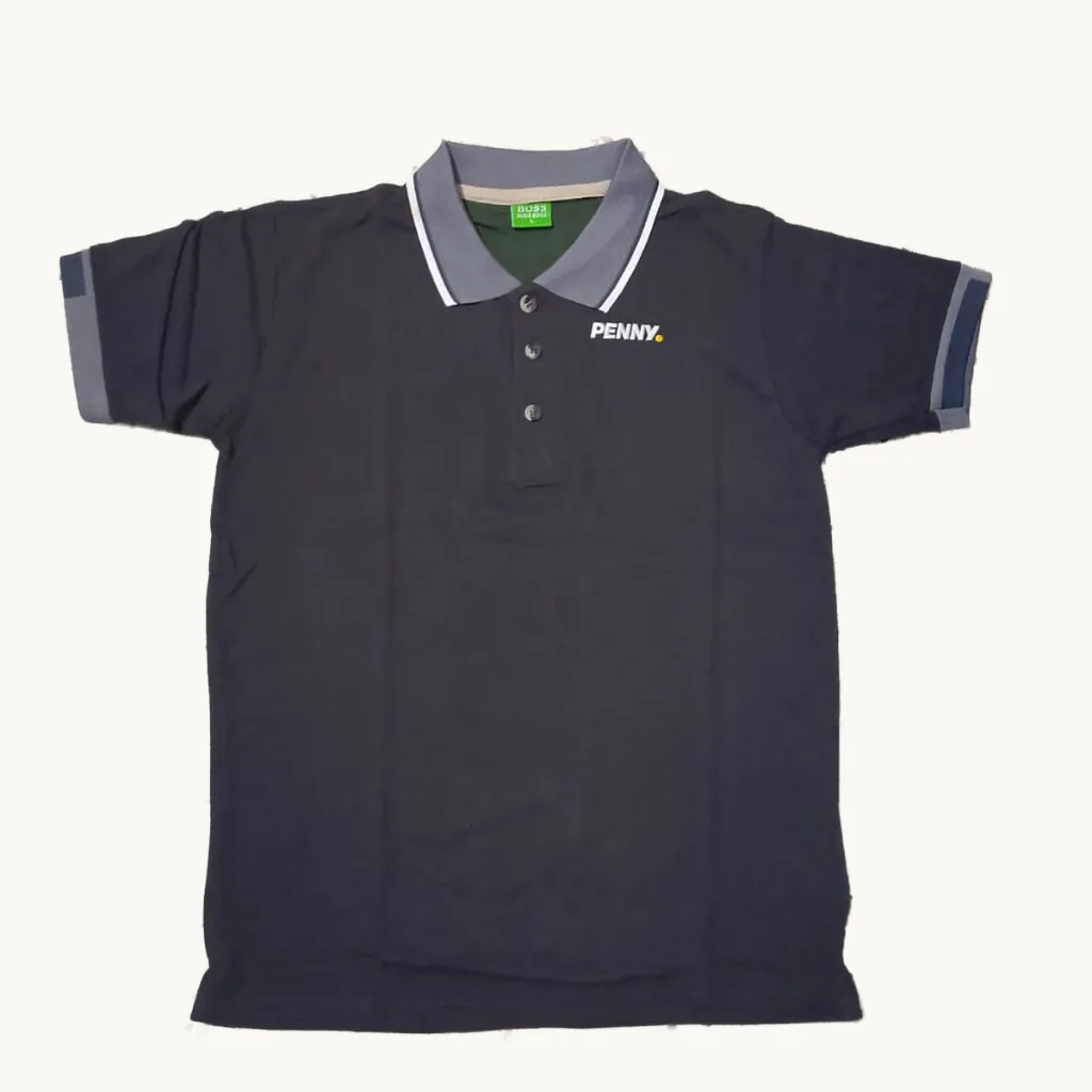 Men’s Solid Black Polo Shirt – Premium Cotton Casual Wear-AB-1
