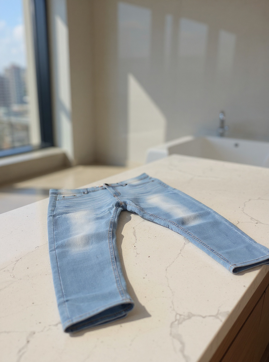 Men’s Sky Blue Denim Jeans – Slim Fit Casual Style