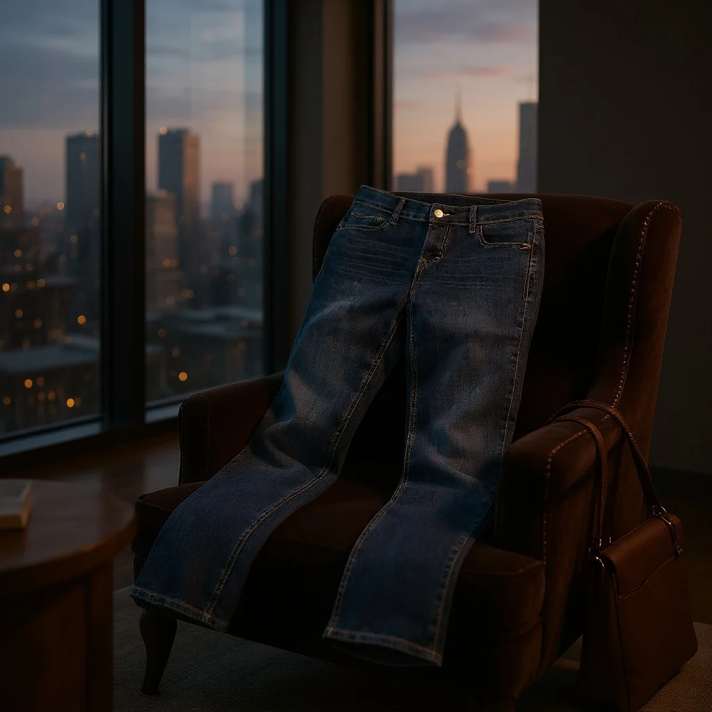 Classic Mid-Rise Straight Leg Jeans in Dark Indigo Wash-AB-1